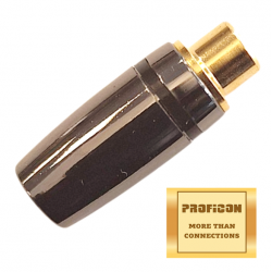 RCA 35F MG BLACK ΜΑΥΡΟ της Pro.fi.con υψηλής ποιότητος επίχρυσο θηλυκό φις female plug golden plated
